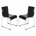 Kd Americana 32.40 in. Lima Modern Acrylic Chair Transparent Black - Set of 2 KD3026955